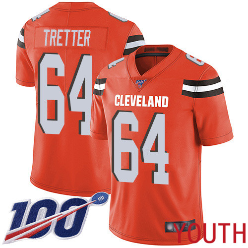 Cleveland Browns JC Tretter Youth Orange Limited Jersey 64 NFL Football Alternate 100th Season Vapor Untouchable